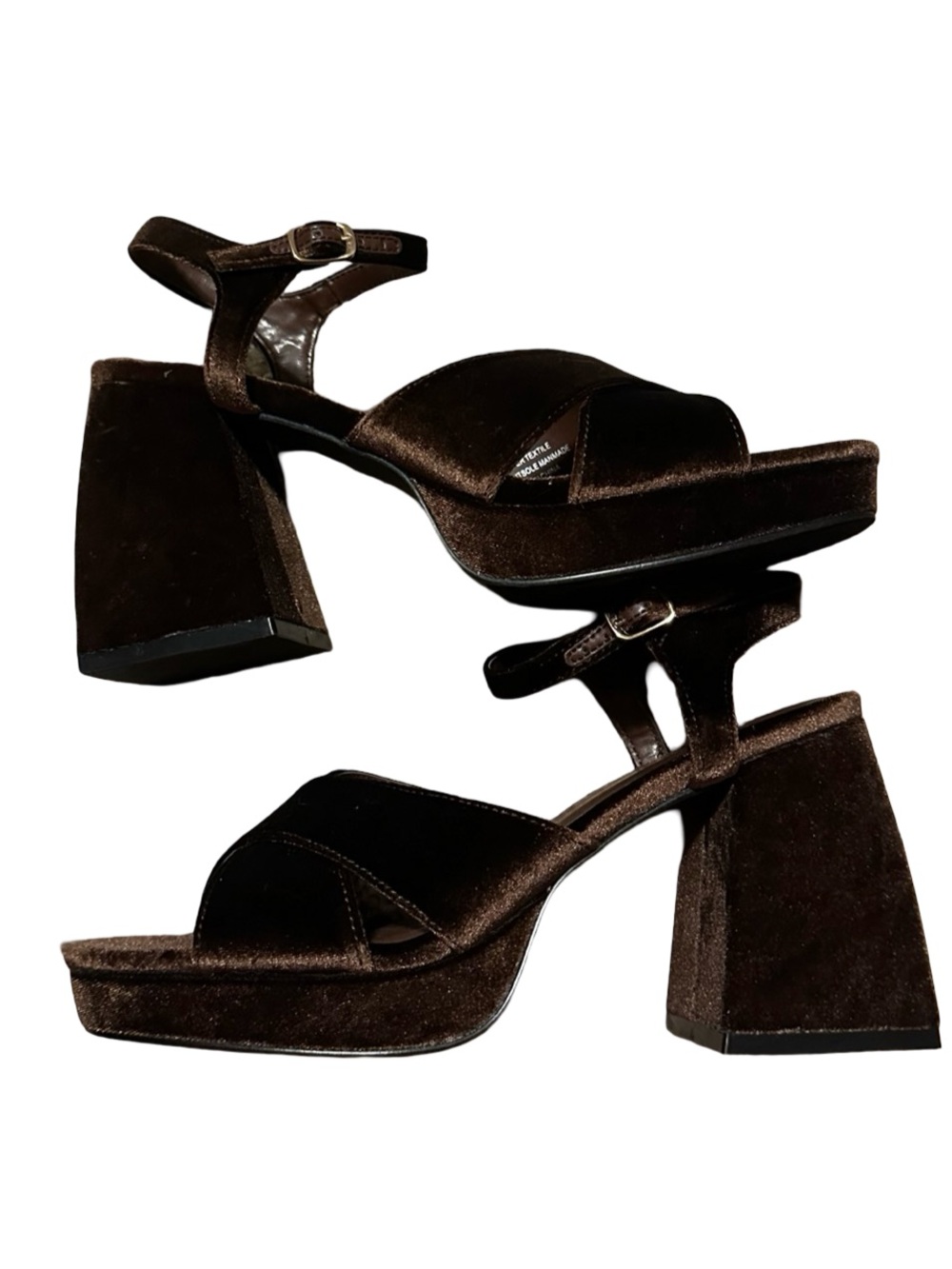 Coconuts by Matisse Robin Brown Velvet Platform Heels Size 8M